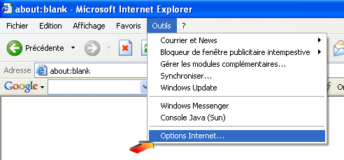 MenuInternetExplorer