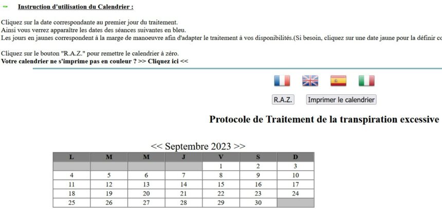 Protocole ionophorèse